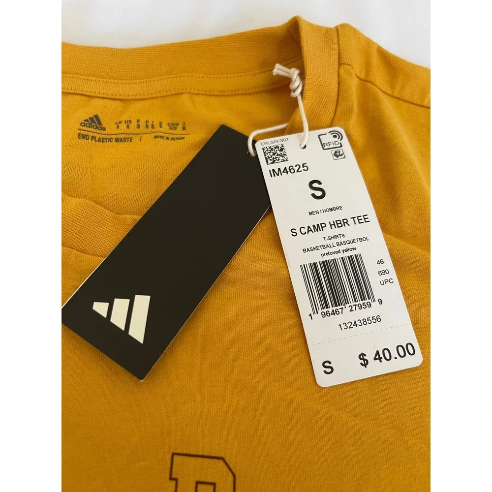 Adidas Mens Basketball‎ Camp T-Shirt Preloved Yellow IM4625 Small NWT